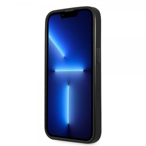 Guess iPhone 13 Pro Skal Saffiano Metal Triangle Svart