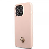 Guess iPhone 13 Pro Skal Silicone Metal Logo 4G Light Pink