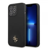 Guess iPhone 13 Pro Skal Silicone Metal Logo 4G Svart