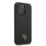 Guess iPhone 13 Pro Skal Silicone Metal Logo 4G Svart