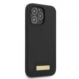 Guess iPhone 13 Pro Skal Silicone Metal Plate MagSafe Svart