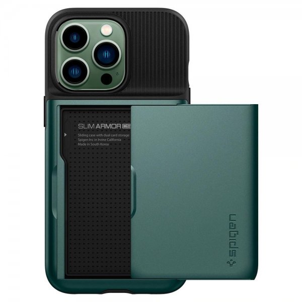 Spigen iPhone 13 Pro Skal Slim Armor CS Midnight Green