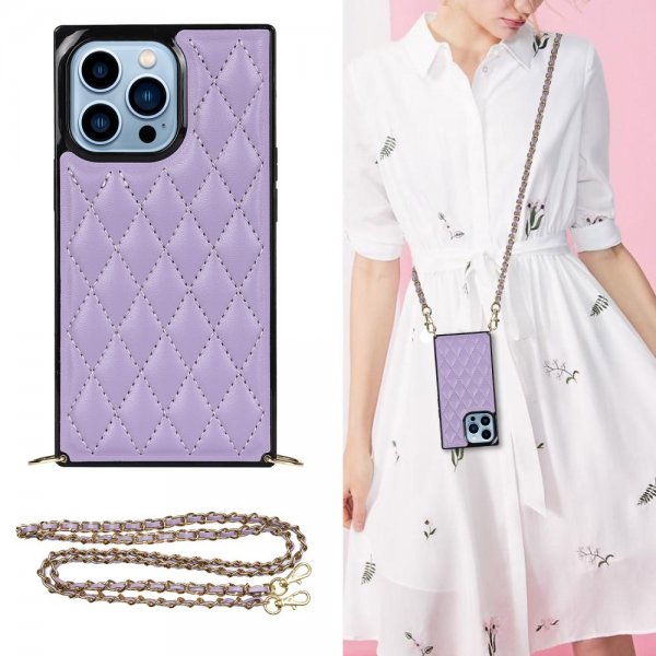 iPhone 13 Pro Skal Square med Strap Lila