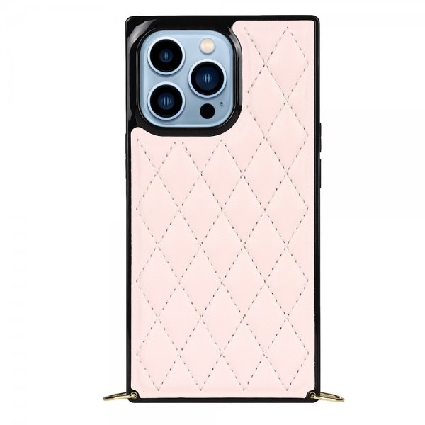 iPhone 13 Pro Skal Square med Strap Rosa