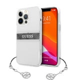 Guess iPhone 13 Pro Skal Stripe Charm Grå