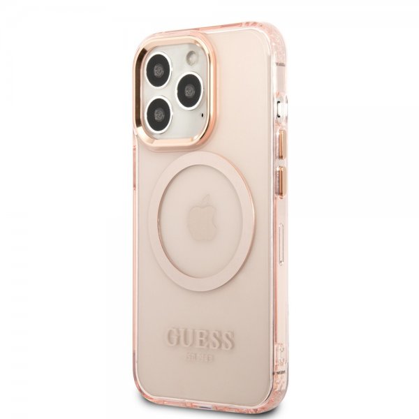 Guess iPhone 13 Pro Skal Translucent MagSafe Rosa