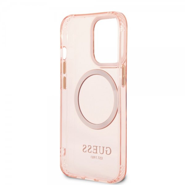 Guess iPhone 13 Pro Skal Translucent MagSafe Rosa