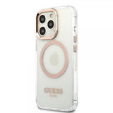 Guess iPhone 13 Pro Skal Transparent MagSafe Guld Transparent