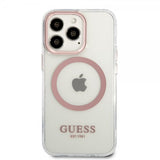 Guess iPhone 13 Pro Skal Transparent MagSafe Rosa Transparent