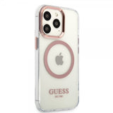 Guess iPhone 13 Pro Skal Transparent MagSafe Rosa Transparent