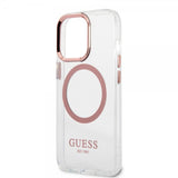 Guess iPhone 13 Pro Skal Transparent MagSafe Rosa Transparent