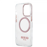 Guess iPhone 13 Pro Skal Transparent MagSafe Rosa Transparent