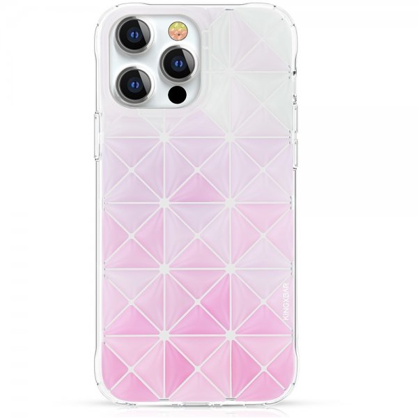 Kingxbar iPhone 13 Pro Skal Triangelmönster Rosa