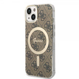 Guess iPhone 13 Skal 4G Pattern MagSafe Brun