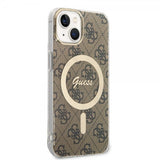 Guess iPhone 13 Skal 4G Pattern MagSafe Brun