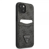 Guess iPhone 13 Skal Double Cardslot Metal Triangle Svart