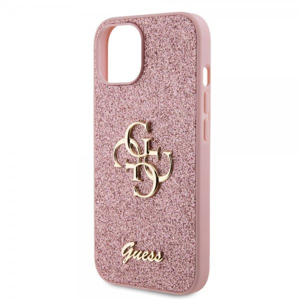 Guess iPhone 13 Skal Fixed Glitter Rosa