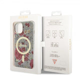 Guess iPhone 13 Skal Flower MagSafe Kaki
