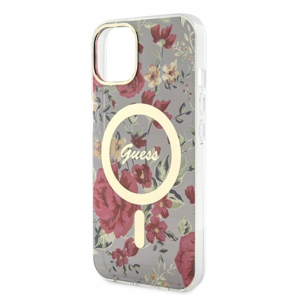 Guess iPhone 13 Skal Flower MagSafe Kaki