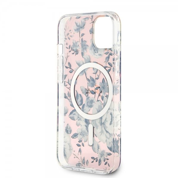 Guess iPhone 13 Skal Flower MagSafe Rosa