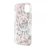 Guess iPhone 13 Skal Flower MagSafe Rosa