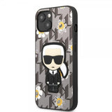 Karl Lagerfeld iPhone 13 Skal Flower Monogram Iconic Patch Grå