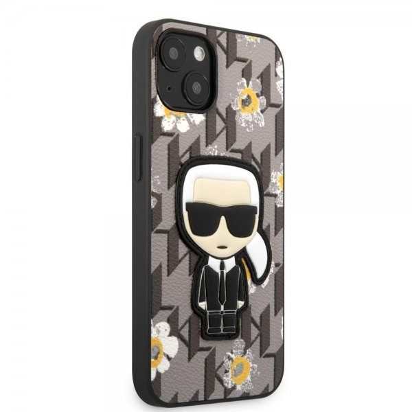 Karl Lagerfeld iPhone 13 Skal Flower Monogram Iconic Patch Grå