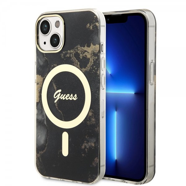 Guess iPhone 13 Skal Golden Marble MagSafe Svart