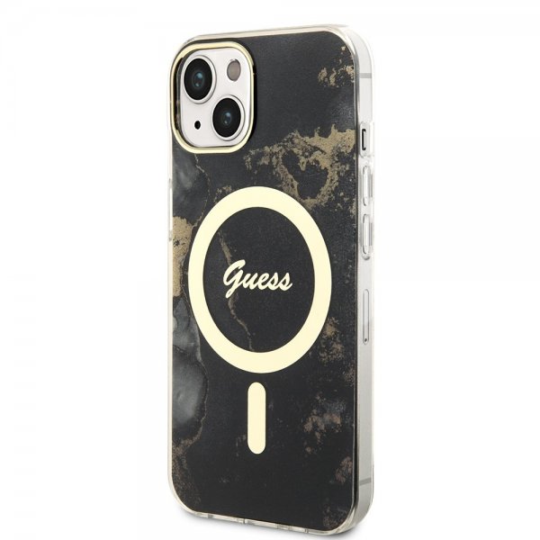 Guess iPhone 13 Skal Golden Marble MagSafe Svart