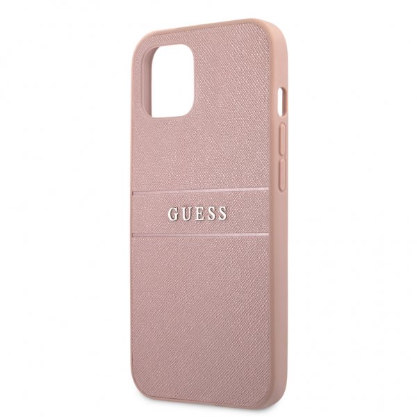 Guess iPhone 13 Skal Hot Stamp Metal Logo Rosa
