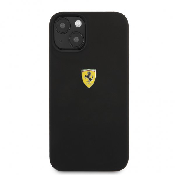 Ferrari iPhone 13 Skal Liquid Silicone Metal Logo Svart
