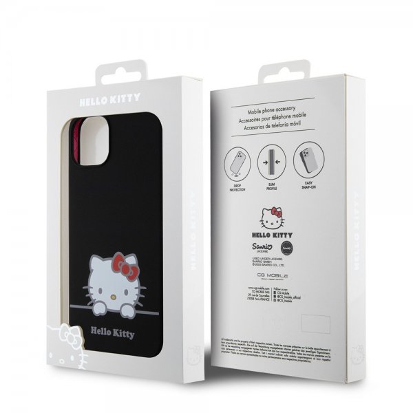 Hello Kitty iPhone 13 Skal Liquid Silicone Svart