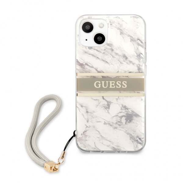 Guess iPhone 13 Skal Marble Design Stripe Grå