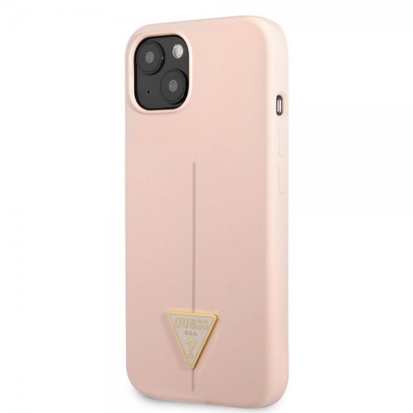 Guess iPhone 13 Skal Metal Triangle Rosa