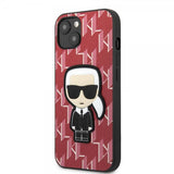 Karl Lagerfeld iPhone 13 Skal Monogram Iconic Patch Röd