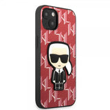Karl Lagerfeld iPhone 13 Skal Monogram Iconic Patch Röd