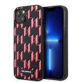 Karl Lagerfeld iPhone 13 Skal Monogram Pattern Rosa