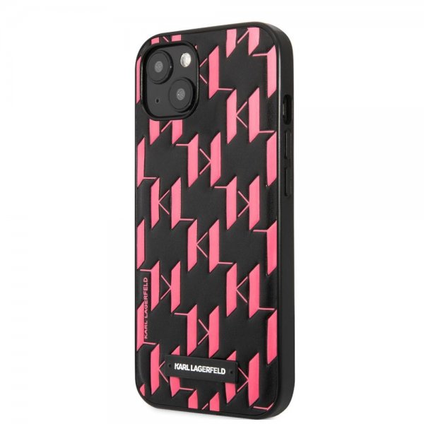 Karl Lagerfeld iPhone 13 Skal Monogram Pattern Rosa