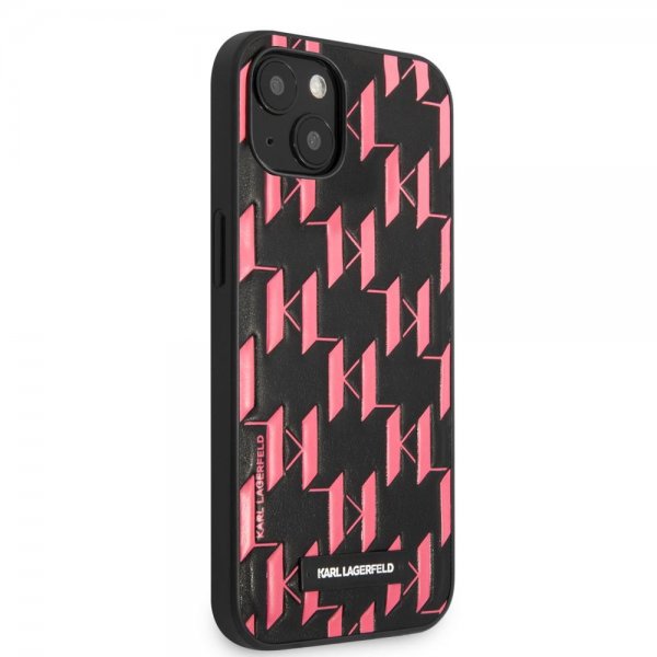 Karl Lagerfeld iPhone 13 Skal Monogram Pattern Rosa