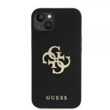 Guess iPhone 13 Skal Perforated Glitter Svart