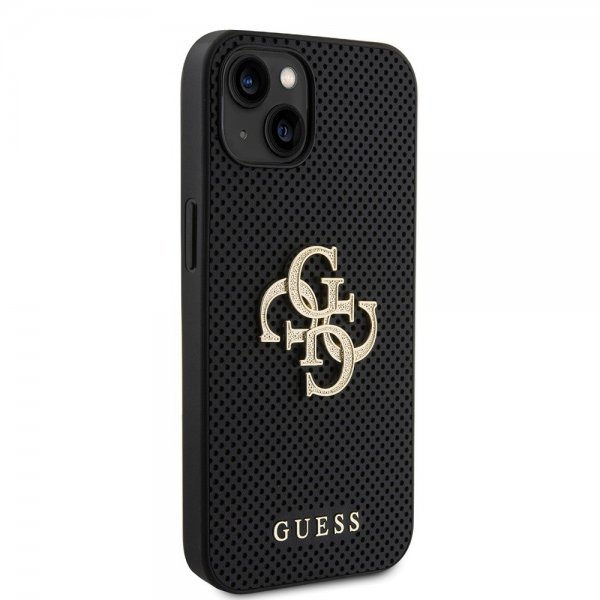Guess iPhone 13 Skal Perforated Glitter Svart