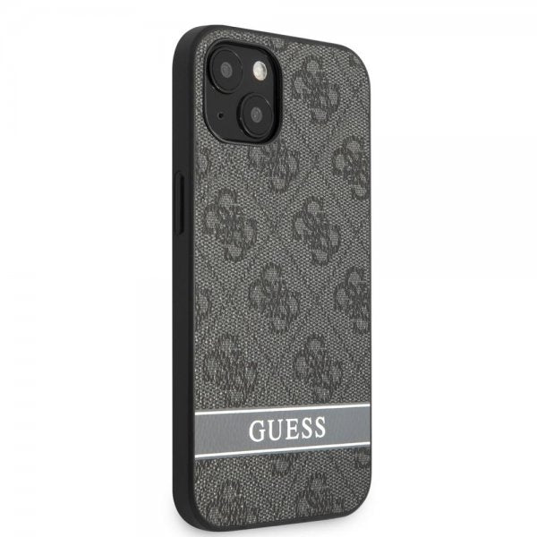 Guess iPhone 13 Skal Printed Stripe Bottom Grå