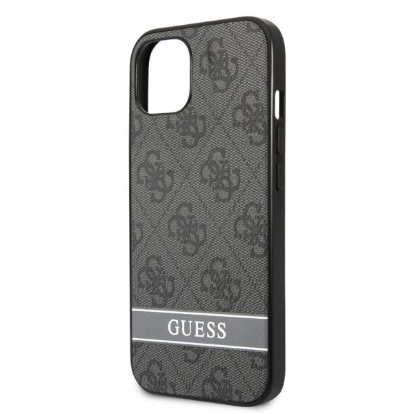 Guess iPhone 13 Skal Printed Stripe Bottom Grå