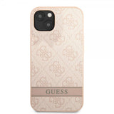 Guess iPhone 13 Skal Printed Stripe Bottom Rosa