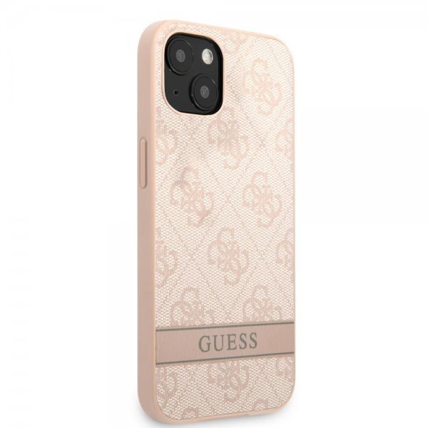 Guess iPhone 13 Skal Printed Stripe Bottom Rosa