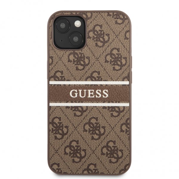 Guess iPhone 13 Skal Printed Stripe Brun