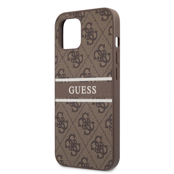 Guess iPhone 13 Skal Printed Stripe Brun