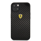Ferrari iPhone 13 Skal Real Carbon Metal Logo Svart