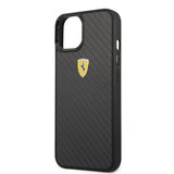 Ferrari iPhone 13 Skal Real Carbon Metal Logo Svart