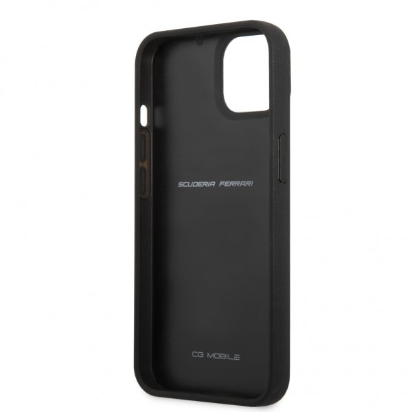 Ferrari iPhone 13 Skal Real Carbon Metal Logo Svart